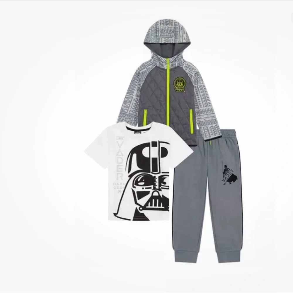 Star Wars Kids Boys 3-pc Sweater Fleece Set Hoodie+shirt+pants Size 4T - Picture 5 of 13